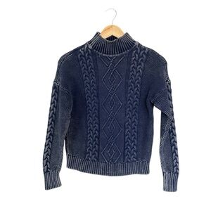 House of Harlow 1960 Cable-Knit Mock Neck Sweatersweater